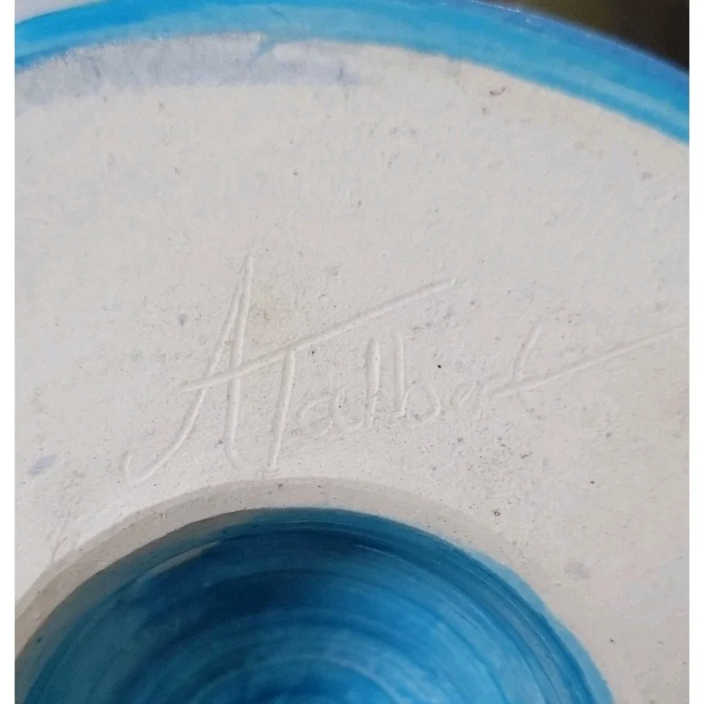 Vintage Studio Art Pottery Manual Reamer Signed A Talbert Glazed Ceramic Signed
